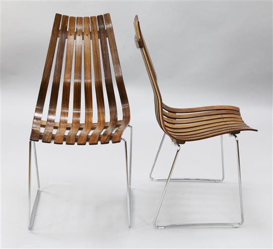 A set of six Scandia dining chairs, after the design by Hans Brattrud for Hove Mobler, Norway,